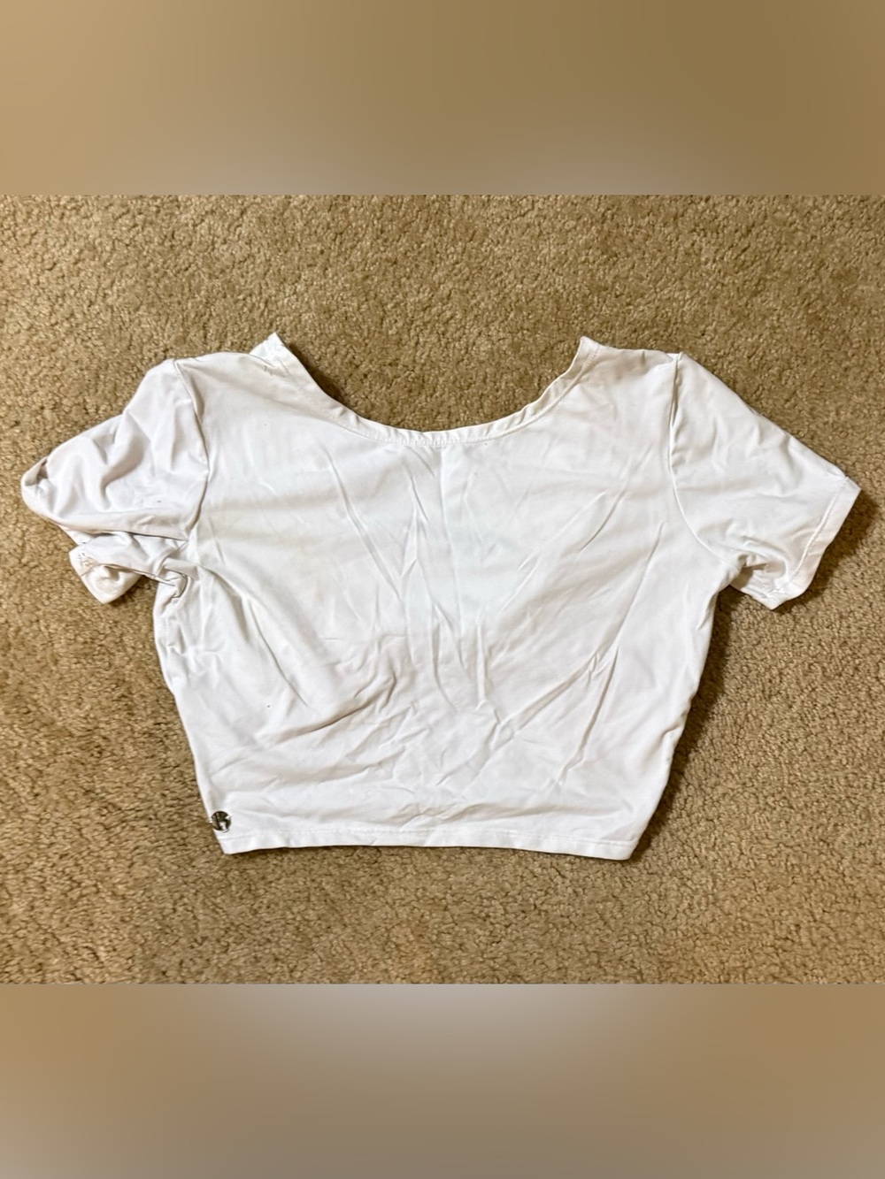 BuffBunny White Short Sleeve Crop Top